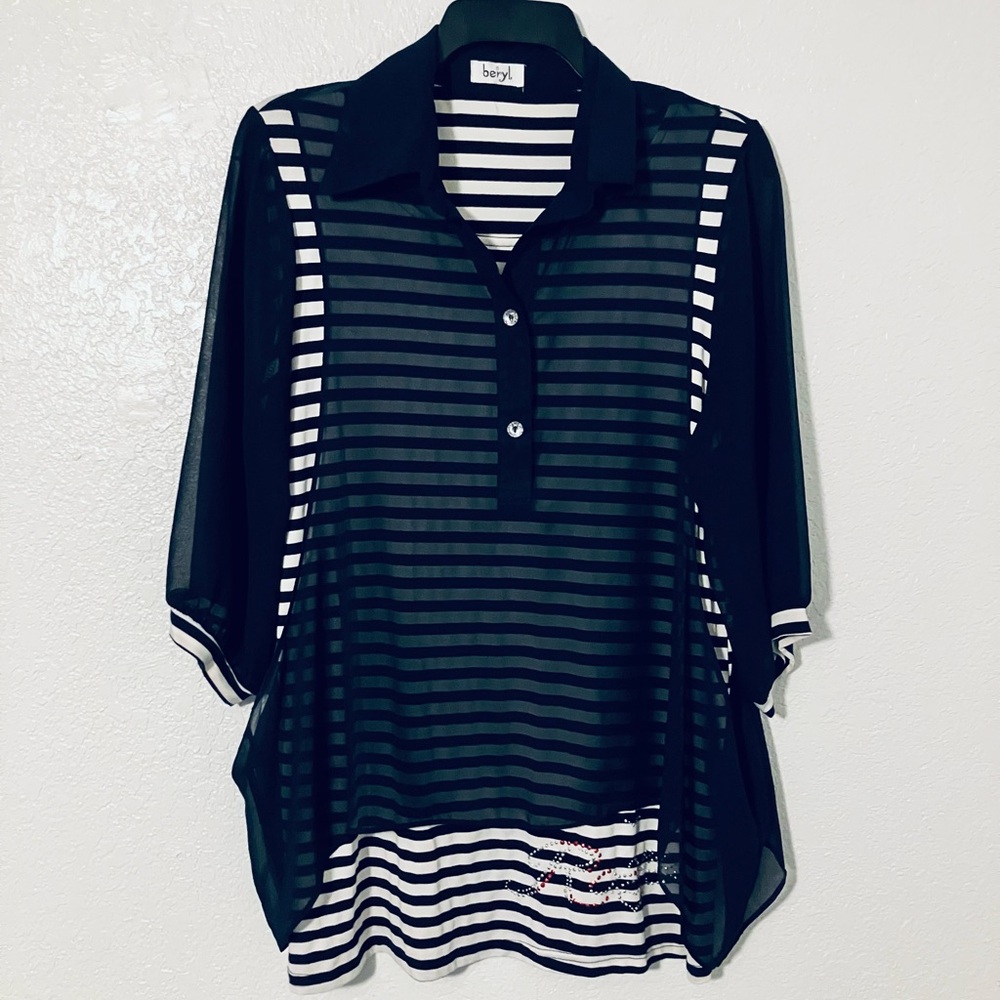 Beryl Layered Top (Black/White)